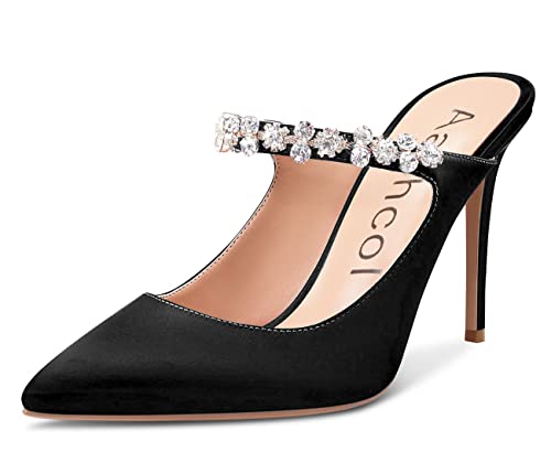 Aachcol Women Slingback Pumps Stiletto High Heel Pointed Toe Slip-on Dress Shoes Wedding 4 Inch