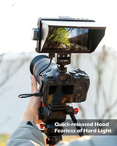 Image of VILTROX DC-550 PRO Touchscreen Camera Video Monitor, 5.5 Inch 1200nits 4K HDMI in /Out Video Field Monitor Kit with Battery - On-Camera Touchscreen Monitor, 3D LUT, 1920X1080