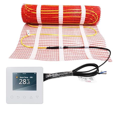 Calefacción por suelo radiante, sistema de calefacción por suelo radiante eléctrico, alfombrillas calefactadas para baño, sistema de calefacción por suelo radiante para baldosas de cerámica, 15 pies