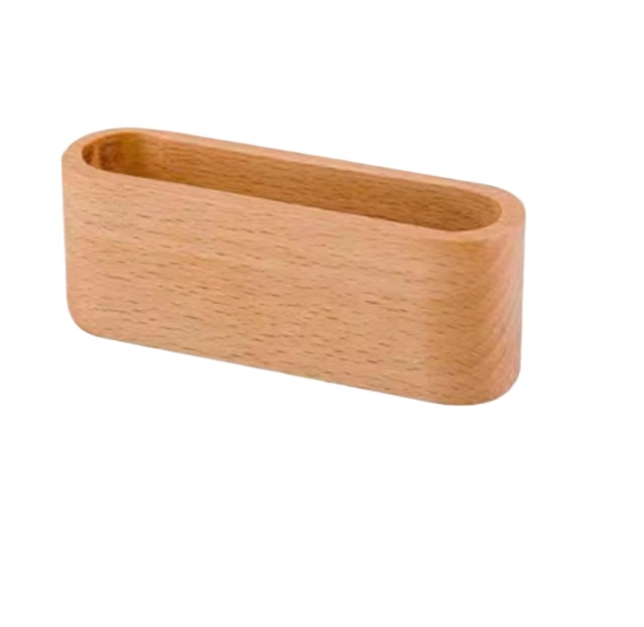 Shenjmai Plum Wooden Business Card Holder Business Card Holder Wooden Organizer Office Desk Name Card Display Stand With Pen Slot Memo