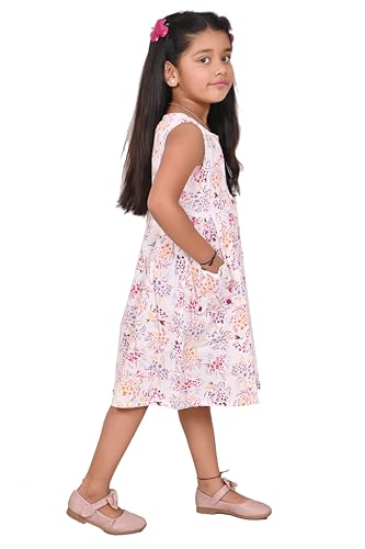 Image of CMMCHAAH Pure Cotton Printed Frock Dress for Girls| Kids Dress |2-12 Years Sizes | Knee Length Frock Dress
