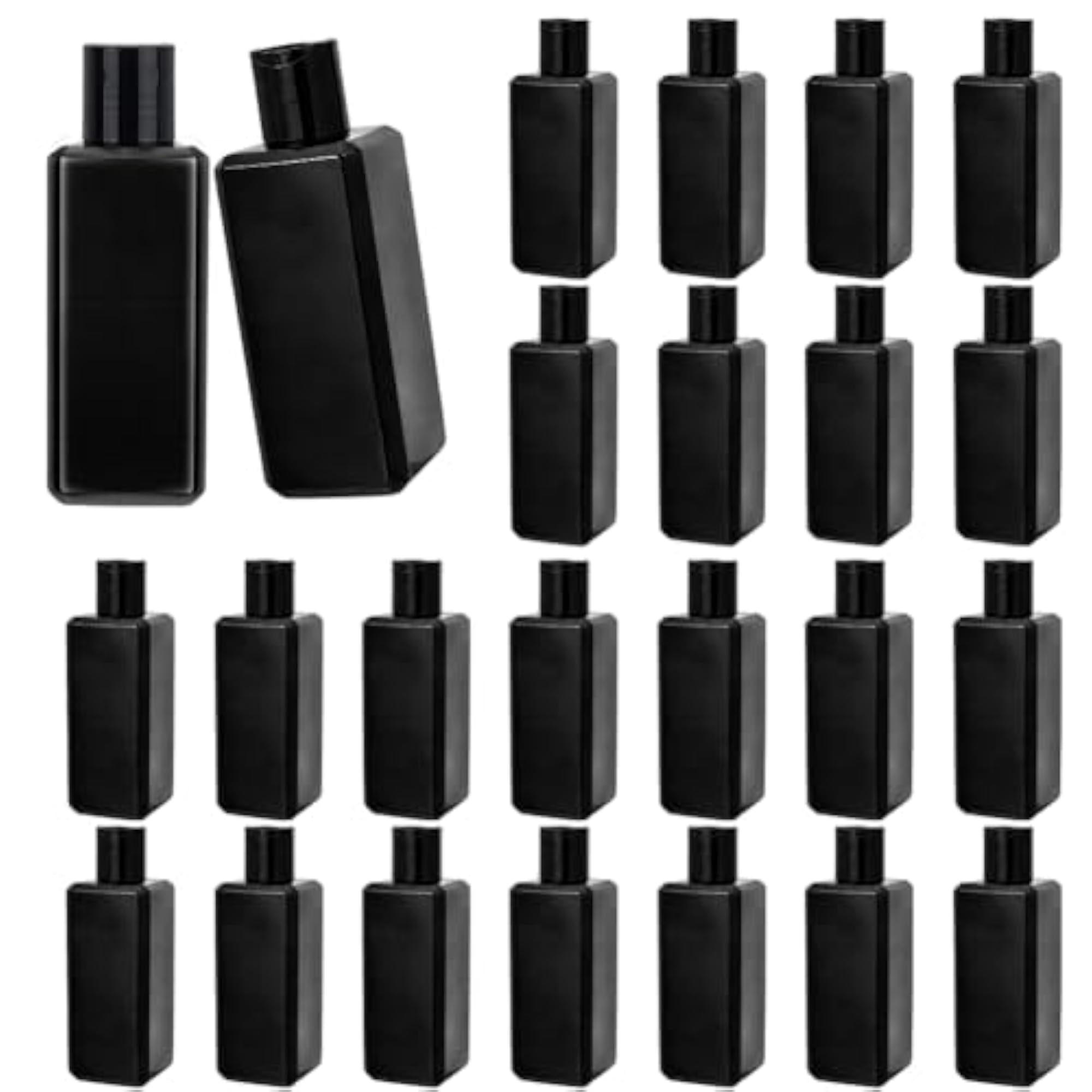 25 Pcs 200ml Plastic Squeeze Bottles, Rectangular Disc Cap