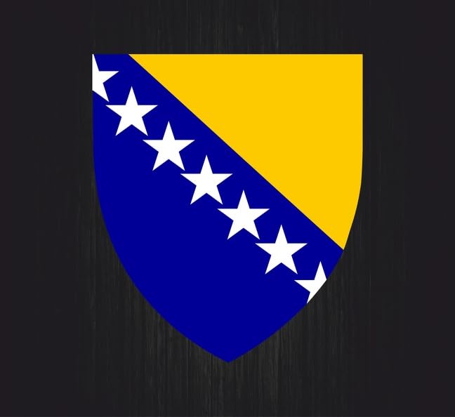 Autocollant sticker vinyle waterproof blason drapeau bosnie herzegovine