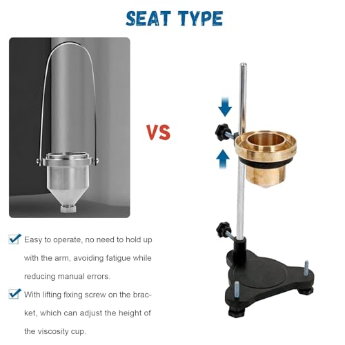 Image of B4 Viscometer | Portable Cup B-4 Liquid Flow Meter Viscometer With Heavy Cast Iron Stand | Viscosity Cup with Stand (Pack of 1) (B4 cup with Stand)