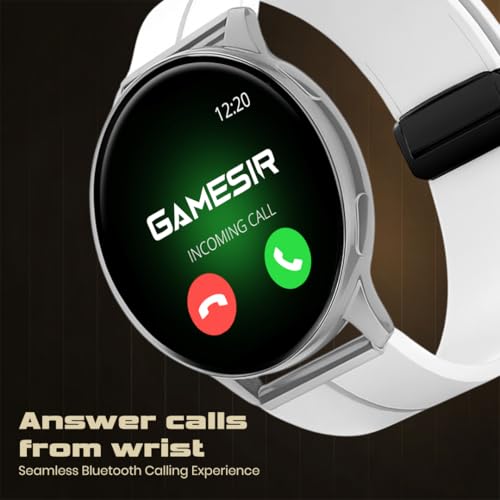 Image of GameSir Evo Vista Smartwatch, 1.39 inch HD Round Display, Bluetooth Calling, Heart Rate & SPO₂, 100+ Sports Modes, IP67, Long Battery Life for Men & Women (Magnatic White)