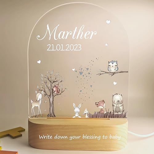Lampara Bebe Personalizada,Regalos Originales Bebe,Lámpara Mesita Noche Recien Nacidos Personalizados con Nombre,Lamparas Personalizadas,Luz Nocturna Infantil,Bebes,Niña,Niños,Regalo Bautizo
