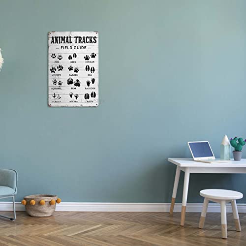 Crazysign Animal Tracks Field Guide Sign Log Cabin Wall Decor, Forest Hunting Decor, Boy Nursery Decor 8 X 12 Inch (211) #TOP6