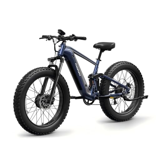 1600W Dual Motor Electric Bike for Adults - 48V 20Ah Removable Battery Ebike, 60-80 Miles Long Range, Torque Sensor & Full Suspension Mountain E-Bike, 26" Fat Tire All Terrain Electric Bicycle