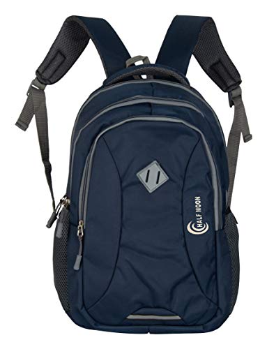 Half-Moon-35-L-Waterproof-LaptopCollegeSchoolOffice-Bag-Backpack-for-Men-Women-Boys-Girls-with-Rain-Cover-Navy