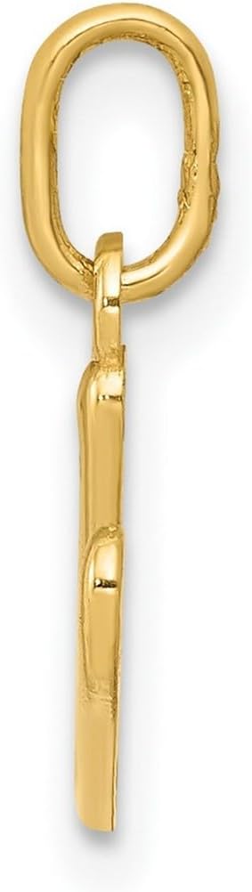 JewelryWeb 14k Yellow Gold Polished Letter Name Personalized Monogram Initial Charm Pendant Necklace for Women - Image 3