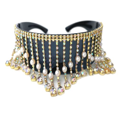 COTIA Oversized Goggles Sunglasses Women Luxury Fashion Tassel Crystal Diamond Sun Glasses Mask Punk Protection Glasses