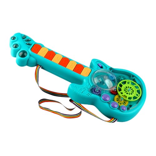 ifundom Guitarra de brinquedo com som e luz. Férias instrumentos musicais infantis Xmas bateria guitarra para crianças brinquedo educativo elétrico engrenagem instrumento musical