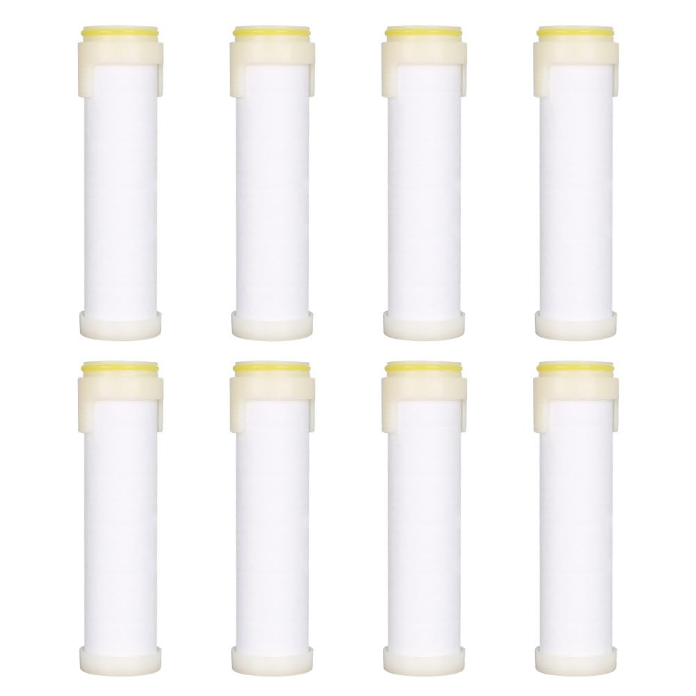 Ersatzfilter Handbrause - 8 Stück PP Baumwolle - Duschkopf Filter für hartes Wasser - entfernt Chlor und Schadstoffe - 9