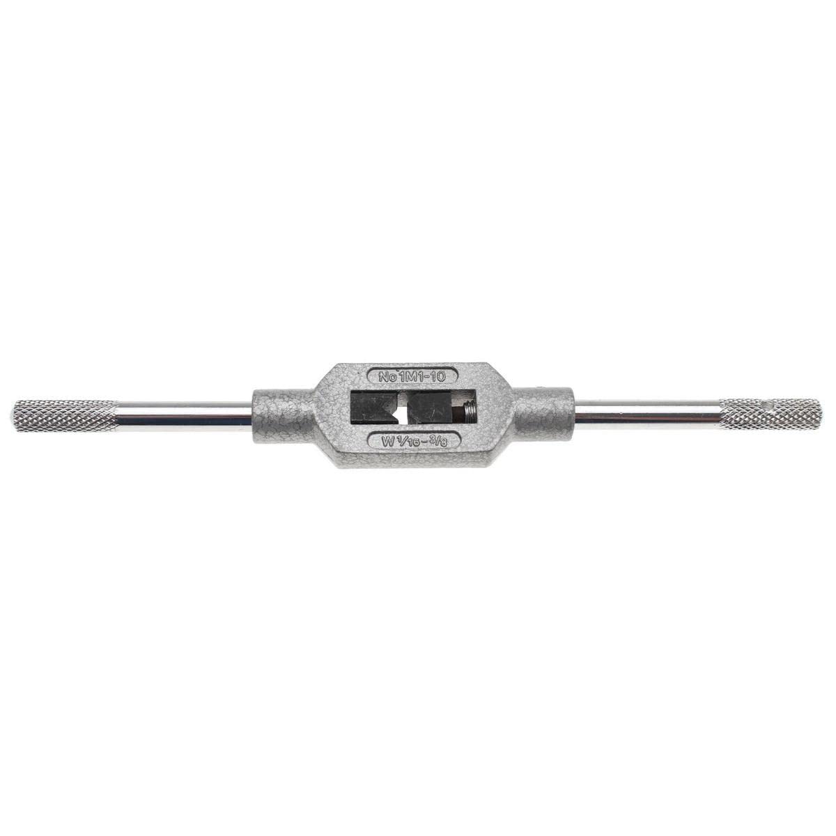 Tourne Gauche N 1 (M1 à M10) pour Tarauds de 1 à 10, Longueur Totale 180 mm, Poignées en Acier à Dévisser, Boîtier en Zinc Moulé sous Pression, Mâchoires de Serrage en Acier