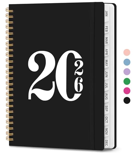 Agenda 2026, agenda semanal y mensual, enero de 2026 a diciembre de 2026, herramienta de planificación escolar con espiral, perfecta para profesores, estudiantes, mujeres y hombres, A5 (6.3 x 8.5