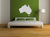 leicht wieder entfernbar Premium Wandtattoo Wandaufkleber Australien Karte 70cm x 62cm Motiv: #304 weiss