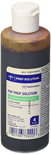Medline MDS093944 Latex Free Povidone Iodine Prep Solution, 4 oz (Pack of 48)