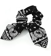 Paisley Hair Elastics,Rabbit Bunny Ear Bow Bowknot Scrunchie Ponytail Scarf Scrunchies for Women ...