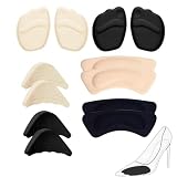 6 Paar Schuhfüller Zehenfüller Einsätze,Schuheinlagen für zu große Schuhe,Schuhfüller für zu große schuhe,Fersenpolster Schuhe,High Heels Einlagen Set,Ballenpolster,Schuh Cushion für Sportschuhe Heels