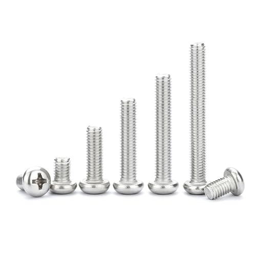 #8-32 x 1 Pan Head Machine Screws, 304 Stainless Steel, Phillips Drive, Fully Threaded, Bright Finish; for Outlet, Cabinet, Drawer, DIY, Furniture and Appliance; Secures Loose Parts(50 Pcs)