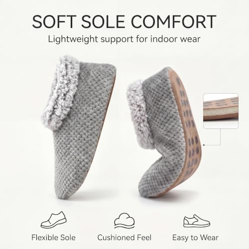 Image of The Metluks Womens Slippers Indoor Soft Sole Slipper Socks | Fuzzy sherpa lining, warm winter comfort, non slip grippers, flexible feel, washable, cozy home wear