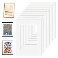 10 Stück Karton 14,5x20CM Weiß Innen für Bilder Kunstdrucken Fotos Passepartout A4 Außenmaß: 21 x 29,7 cm