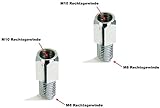 2x Spiegel Adapter von M8 Rechtsgewinde auf M10 Rechtsgewinde für Roller. Farbe: chrom