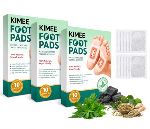 KIMEE Detox Foot Patches for Weight Loss & Toxin Removal | Natural Ginger Herbal Foot Pads for Deep Cleansing & Body Detox | Foot Patch for Pain Relief & Detoxification | Foot Pads for Women & Men (3O PCS)