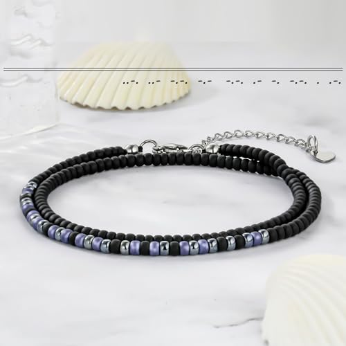 Image of Btysun Inspirational Morse Code Bracelets for Women Men Teen Girl Gifts Best Friend Birthday Gifts for Him Her Adjustable Layered Secret Message Sister Bff Girfriend Sister Christmas Jewelry