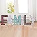 Y&Me Rustic Wood Family Sign, Decorative Wooden Block Word Signs, Freestanding Wooden Letters, Rustic Family Signs for Home Decor,Christmas Gift 17.5 x 6 Inch, Multicolor (Family)