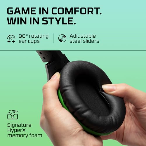 CloudX Stinger Core, Cuffie da Gaming, Connessione Cablata a 3,5 mm, Audio Nitido, Telaio Acciaio, Cuscinetti in Memory Foam Rivestiti in Tessuto, Comandi sul Cavo, Adatto per Xbox, Nero/Verde - Cuffia gaming - Immagine 8