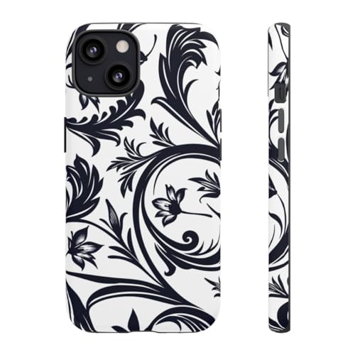 Coque rigide mate iPhone 13 motif floral tourbillon protection anti-rayures
