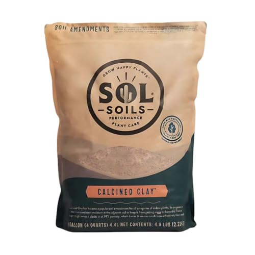 Sol Soils Calcined Clay – 100% Peat-Free Soil Amendments with Superior Drainage, Aeration, & Root Health for Indoor Plants, Succulents, Bonsai & More - 1 Gallon