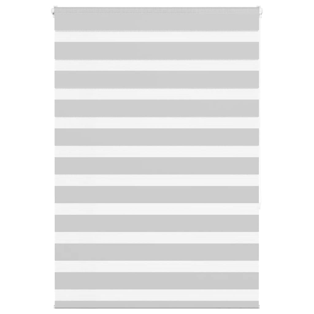 Vidaxl Light Grey Zebra Blind 115X150 Cm Fabric Width 110.9 Cm Polyester, Zebra Roller Blind, Dual Roller Blind, Zebra Blind For Window