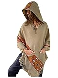 Handmade VIRIYA Poncho Cedar Brown Handwoven Wool Premium Pure Cashmere Winter Zen Embroidery Boho Gypsy Festival Rave Mexican Aztec Celtic AJJAYA