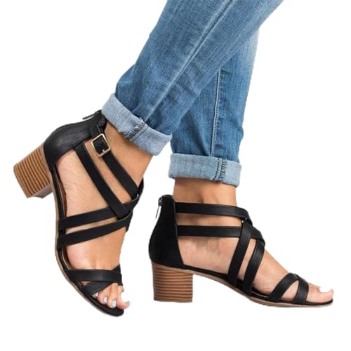 Sandales d'Été Évidées à Bout Rond - Talons Hauts Confortables et Légers en Beige