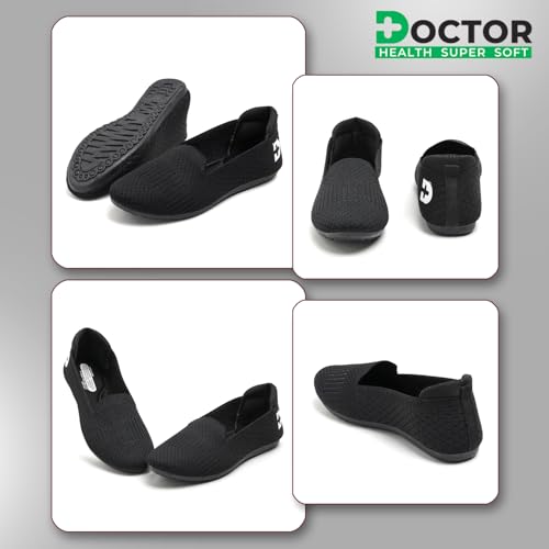 Image of DOCTOR HEALTH SUPER SOFT Women Lightweight Knit Slip-On Runnig Shoes | Breathable Walking Sneakers | Comfortable Casual Loafers Anti-Slip Everyday Wear Shoes for Indoor Outdoor