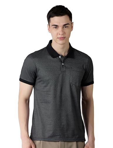 Image of Amazon Brand - Symbol Men Regular Fit Textured Jacquard Polo| Half Sleeves | Available in Plus Size