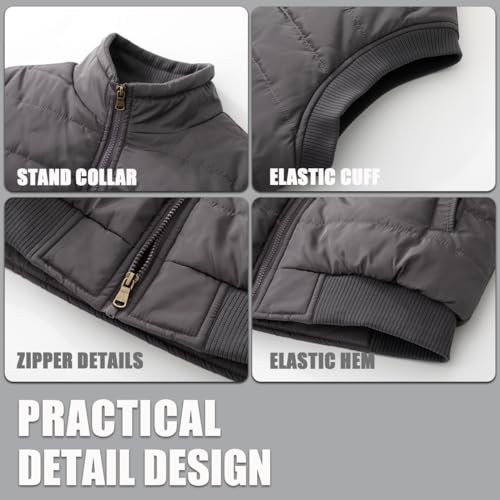 Image of Msmsse Men's Outerwear Vests Winter Quilted Padded Vest Gilet Stand Collar Warm Puffer Vest