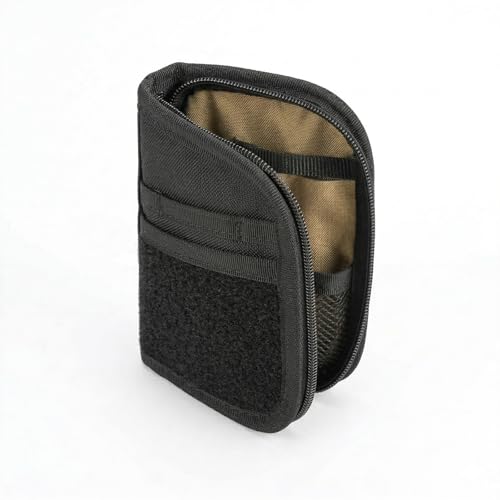 Schluss mit vollen Taschen: EDC Pouch Organizer Klein für Herren, Kompakter Taschenorganizer aus 500D Nylon, Schlanke Werkzeugtasche für Gürtel & Rucksack, Schwarz mit Klettfläche für Patches