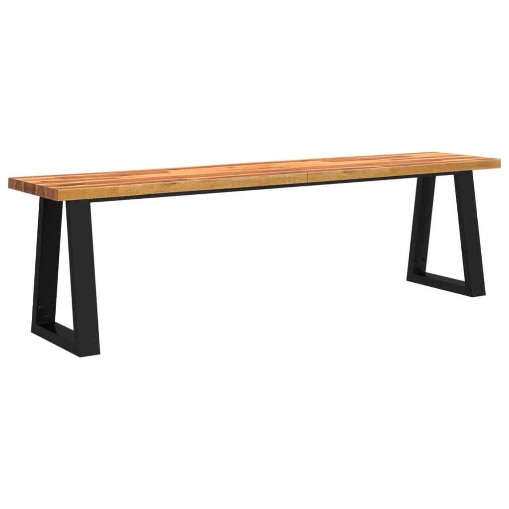 Banc de salle à manger en bois d'acacia d'exception et piètement d'ébénisterie
