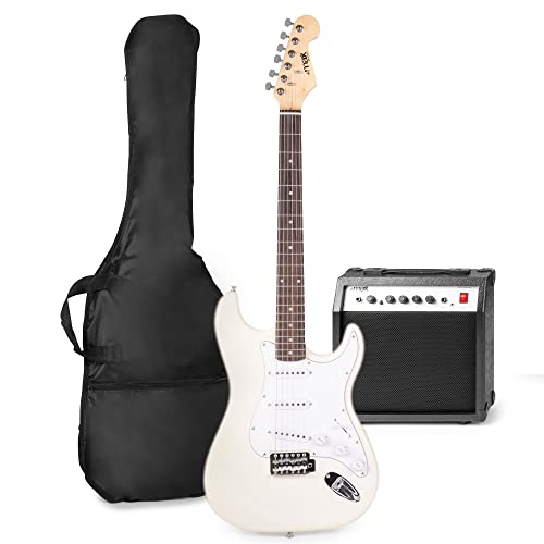 MAX GigKit Set de Guitare Électrique avec Support de Guitare – Blanc, Idéal pour Débuter la Guitare - Les Beatles, Paul McCartney, John Lennon, RIngo Starr, George Harrison MAX GigKit Set de Guitare Électrique avec Support de Guitare - Blanc, Idéal pour Débuter la Guitare – Image 5