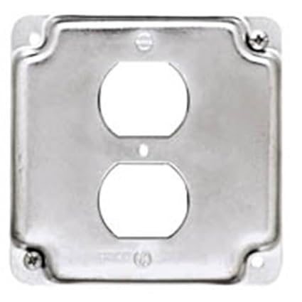 Hubbell Raco 3 Set Hubbell-Raco 902C 1 Duplex Receptacle 4-Inch Square Exposed Work Cover