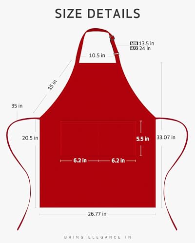Image of Syntus Chef Apron for Men Women Kitchen Cooking Apron with Pockets, Adjustable Bib Aprons Stain Resistant