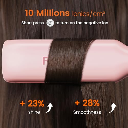 Faszin Professional Hair Straighteners, 42mm Wide Plate Titanium Negative Ion Flat Iron, 30s Rapid Heating, 11 Adjustable Temperature Levels (130-230℃), Real-time Temperature Display-Pink - Image 5