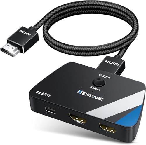 Image of HDMI 2.1 Switch 2 in 1 Out, 4K@120Hz 8K@60Hz Bi-Directional w /HDMI Cable