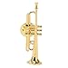 ZJchao Retro Trumpet Lapel Brooch Pin with Storage Box, Vintage Gold Miniature Trumpet Shaped Lapel Brooch Pin Brass Exquisite Mini Musical Instrument Brooch