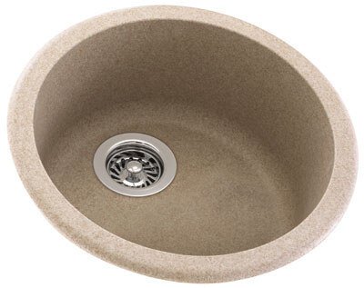 Swanstone Pia de cozinha de superfície sólida KS00018RB.042, 47 cm x 47 cm, granito cinza