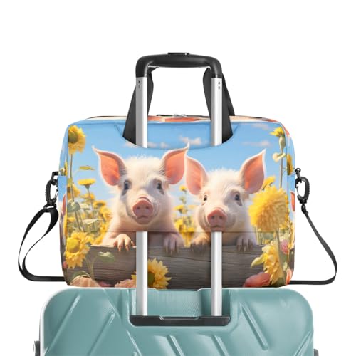 Bolsa para laptop con diseño de cerdito y girasol miniatura 7