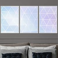 3 Piece Framed Canvas Wall Art Abstract Colorful Cool Geometric Canvas Prints Home Artwork Decoration for Living Room,Bedroom - 16